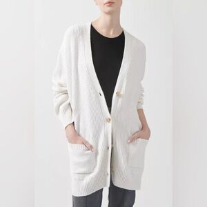 ATM Anthony Thomas Melillo Cotton Blend Oversized White Cardigan TALC Size Small